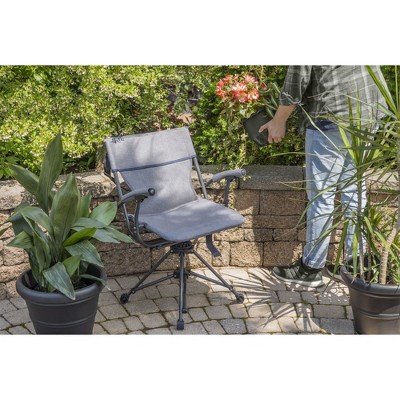 Blue Grey 360 Swivel Folding Camping Chair with Armrests