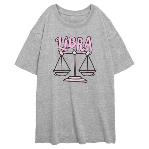 Junior's Lost Gods Libra Scales Art Symbol Oversized T-shirt - Athletic ...