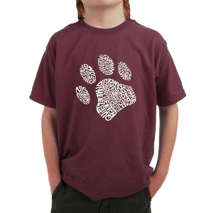 LA Pop Art Boy's Word Art T-shirt - Dog Paw - 1 of 4