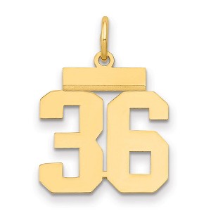 Black Bow Jewelry 14k Yellow Gold, Athletic Collection, Small Polished Number 36 Pendant - 1 of 3