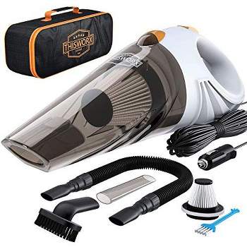 ThisWorx Portable 12V Car Vacuum Cleaner with 3 Attachments and 16-foot Cord