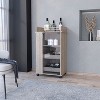 NicBex Rolling Kitchen Island Cart with 2-Side Shelves and 1 Glass Door Cabinet,Kitchen Island on Wheels with Storage,Island Table for Kitchen - 2 of 4