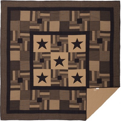 Black Check Star Queen Quilt 90Wx90L VHC Brands