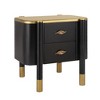 JANSNO Modern Nightstand with 2 Drawers, Curved Profile & Feather-Shaped Metal Handles - 2 of 4