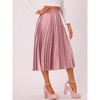 INSPIRE CHIC Women's Party Elastic Waist Metallic Shiny Accordion Pleated Midi Skirt - 3 of 4