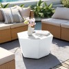 UPHA 28-Inch Hexagon Outdoor Coffee Table – Magnesium Oxide Coffee Table for Patio, Backyard & Garden - 3 of 4