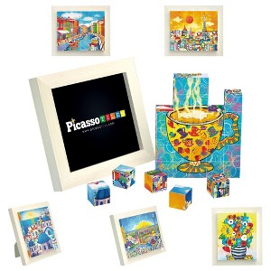 PICASSO-TILES 30 PC, 6-in-1 World Famous Paintings Magnetic Building Puzzle Cubes Set for Kids Ages 3+ - 1 of 4