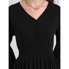 INSPIRE CHIC Women's A-Line V Neck Long Sleeve Ribbed Knit Sweater Dress - 4 of 4