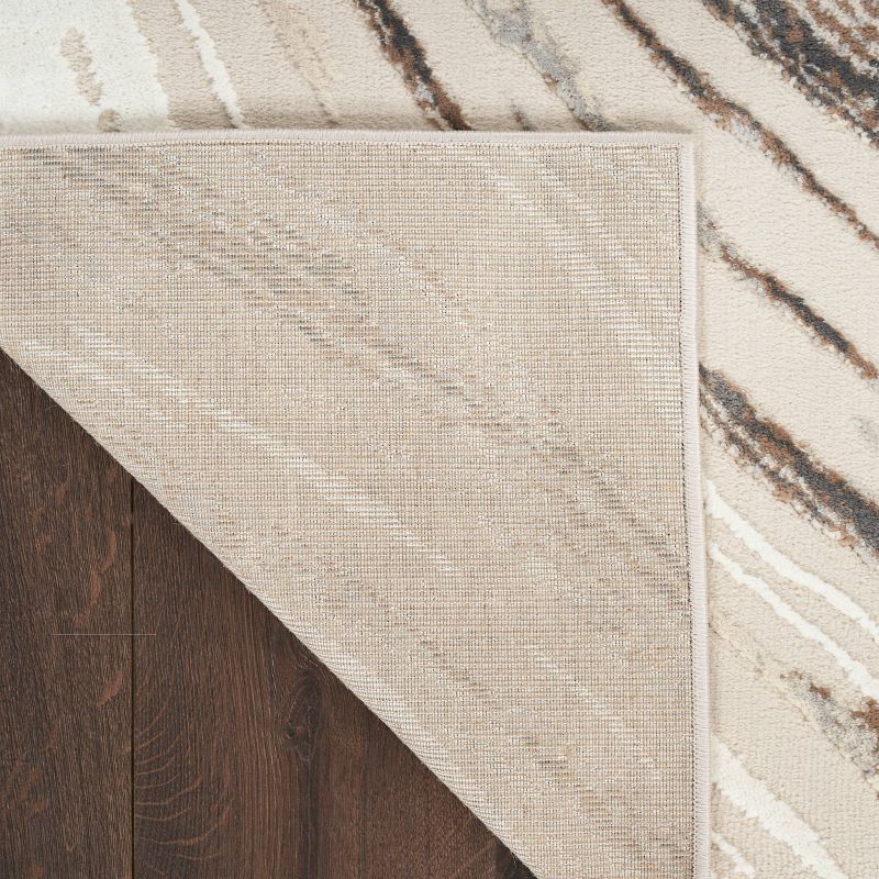Nourison Modern Marble Sustainable Woven Rug with Lines Beige, 4 of 10