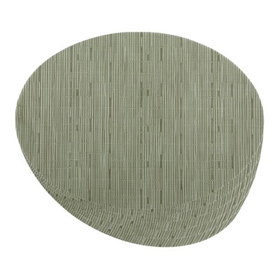 REGALWOVEN PVC Oval Kitchen Dining Table Decor Wipeable Placemats 6 Pcs