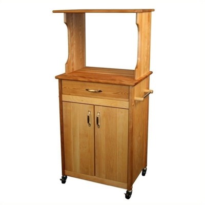 Wood Microwave Cart in Brown-Pemberly Row