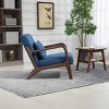 Mid Century Modern Lounge Chair with Upholstered Seat and Wood Frame, Accent Armchair for Living Room, Bedroom or Reading Nook-Tanpinhause - 3 of 4