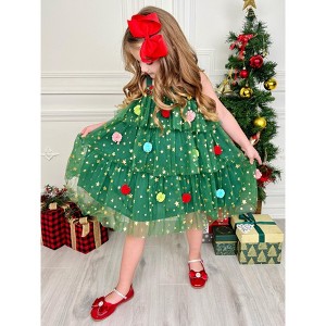 Christmas Ornament Starry Tulle Dress Mia Belle Girls - 1 of 4