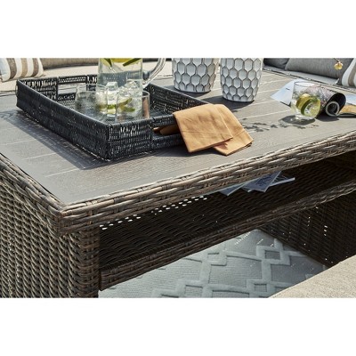 Brook Ranch Dark Brown Wicker Outdoor Rectangular Table