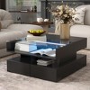 NicBex Modern Lift-Top Square Coffee Table with Storage Drawers & Glass Top & High-Gloss Finish,Functional Center Table for Living Room,Bedroom - 2 of 4