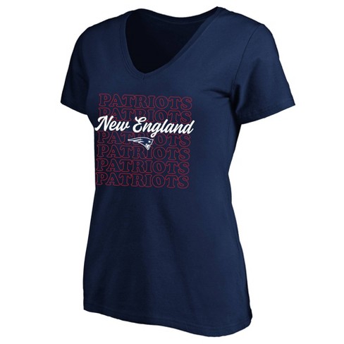Nfl New England Patriots Women's Plus Size Short Sleeve V-neck T-shirt :  Target