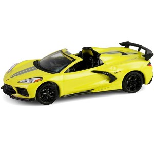 2022 Chevrolet Corvette C8.R Convertible Yellow with Silver Stripes "Barrett-Jackson" 1/64 Diecast Model Car by Greenlight - 1 of 1