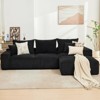 ODK 110" Modular Sectional Sofa, L-Shaped Cloud Couch with Chaise Lounge, Boneless Deep Seat Sofa for Living Room, Plush Corduroy Fabric - 3 of 4