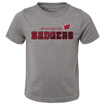 NCAA Wisconsin Badgers Boys' Heather Gray Poly T-Shirt