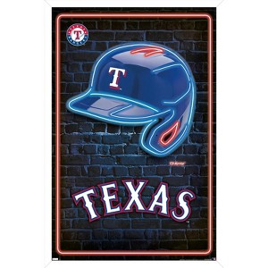 Trends International MLB Texas Rangers - Neon Helmet 23 Framed Wall Poster Prints - 1 of 4