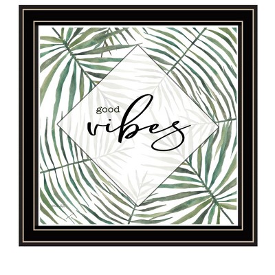 HomeRoots GOOD VIBES Black Framed Print Wall Art
