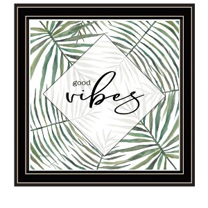 HomeRoots GOOD VIBES Black Framed Print Wall Art - 1 of 4