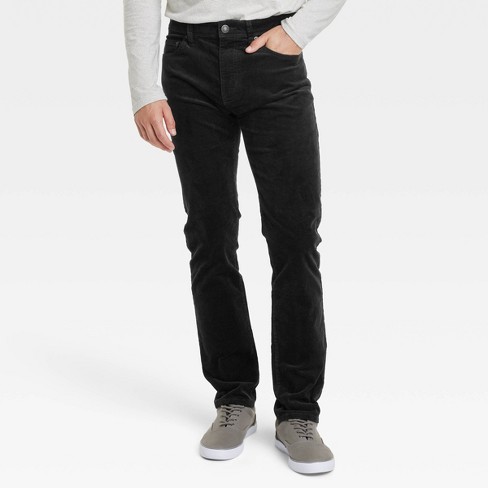 Relaxed Fit Corduroy Pants - Black - Men