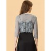 Allegra K Women's Elegant 3/4 Sleeve Sheer Floral Lace Cropped Bolero Shrugs - 4 of 4