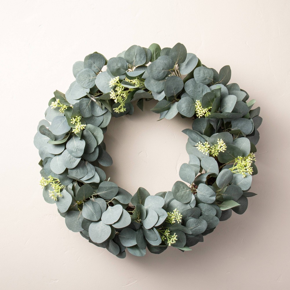 20" Faux Seeded Eucalyptus with Berry Wreath - Hearth & Hand with Magnolia