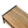 MAYEERTY 40.16" Rattan Coffee table, sliding door for storage, Metal legs, Modern table for living room , Natural - 4 of 4