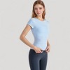 Anna-Kaci Active Women's Short Sleeve Fitted Crew Neck Top with Stretch Fabric for a Sleek and Comfortable Everyday Look - 3 of 4