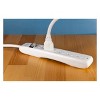 Philips 6-Outlet Surge Protector with 2ft Extension Cord, White - image 3 of 4