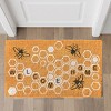 tagltd 1'6" x 2'6" Welcome Home Honeycomb Bee Rectangle Indoor and Outdoor Coir Door Welcome Mat Yellow - 2 of 3