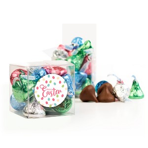 12ct Easter Candy Favors Hershey's Kisses Clear Gift Boxes, Eggs & Flowers (12 Pack) - By Just Candy - 1 of 3