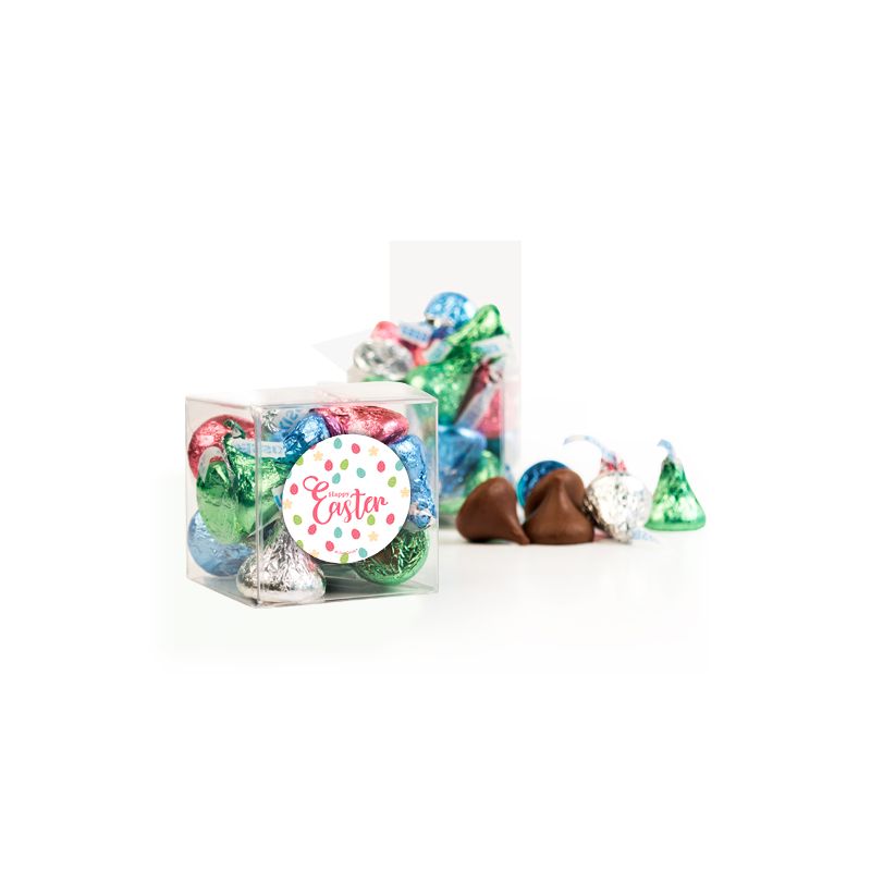 12ct Easter Candy Favors Hershey's Kisses Clear Gift Boxes, Eggs & Flowers (12 Pack) - By Just Candy, 1 of 3