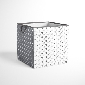 Bacati - Playful Fox Gray/white Arrow Storage Box Small - 1 of 4
