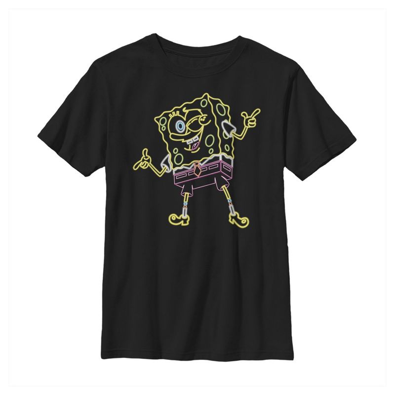 Boy's SpongeBob SquarePants Neon Attitude T-Shirt, 1 of 5