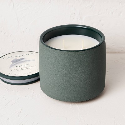 2-Wick Ceramic Jar Candle with Lid Revive 15oz - Casaluna™