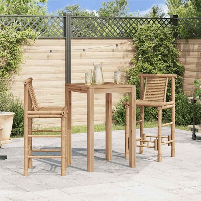 vidaXL Counter Stools Set of 2 Bamboo Standard Durable Bar Stool
