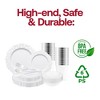 Smarty Had A Party White w/ Silver Blossom Dots Plastic Tableware Set - 120 Sets - 4 of 4