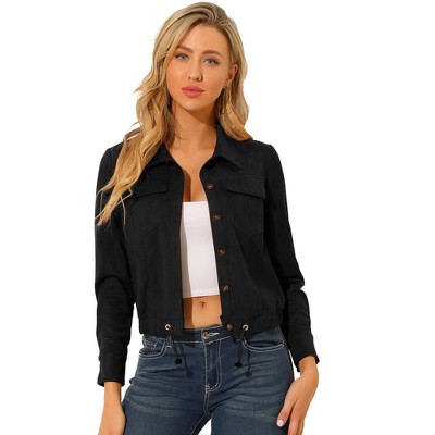 Black jean jacket store womens target