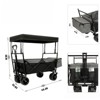 VisioGear Collapsible Wagon with Canopy, Wagon Stroller, Foldable Wagon for Camping, and Garden Use, Black, 45.28"*22.83"*38.78" - 3 of 4