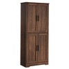 70" Tall 4-Door Pantry Cabinet - Freestanding Storage Hutch w/Adjustable Shelves - 2 of 4