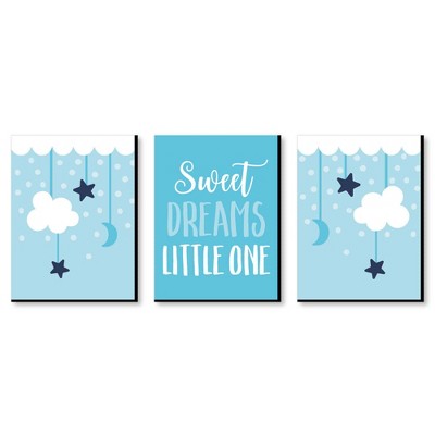 Big Dot of Happiness Baby Boy - Blue Nursery Wall Art and Kids Room Decorations - Gift Ideas - 7.5 x 10 inches - Set of 3 Prints