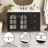 36"W Floating Bathroom Vanity with Ceramic Sink, Wall Mounted Bathroom Cabinet with 3 Drawers, Soft-close Doors and Storage Cabinet, Black-ModernLuxe - 3 of 4