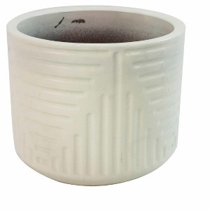 SpassWay 16" Dia Outdoor Indoor Ceramic Planter Pot Decorative Planter with Drainage Hole Patio Flower Pot - 1 of 4