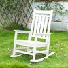 FURNIinspire Patio Accent Chairs Outdoor Rocking Chair, Oversized Rocking Chair, All Weather Resistant Porch Rocker, White, 35.04"*25.9"*41.34" - 2 of 4