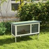PawHut Wooden Rabbit Hutch, Bunny Cage, Guinea Pig House with Pull-Out Tray, and Openable Asphalt Roof for Indoor/Outdoor, Black - 2 of 4