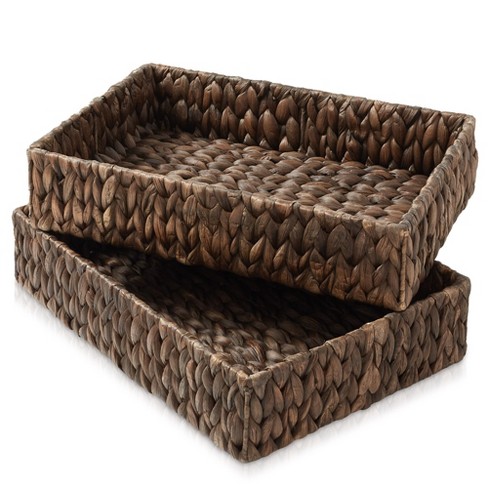 Casafield Bathroom Storage Baskets - Set of 2, Seagrass - Water Hyacinth, Woven Toilet Paper, Tissue, Shelving Bins - image 1 of 4