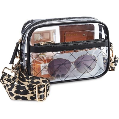 Generic Clear Bag for Stadium Events Quilted Clear Purse for Women Stadium Approved PVC Crossbody Concert Bag